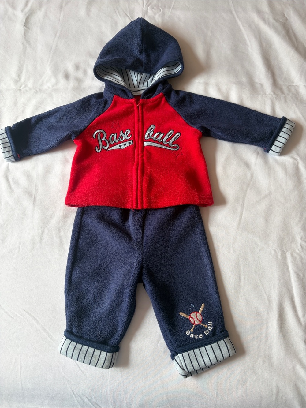 Fisher-Price Red and Navy Baseball Sweatshirt & Joggers Set